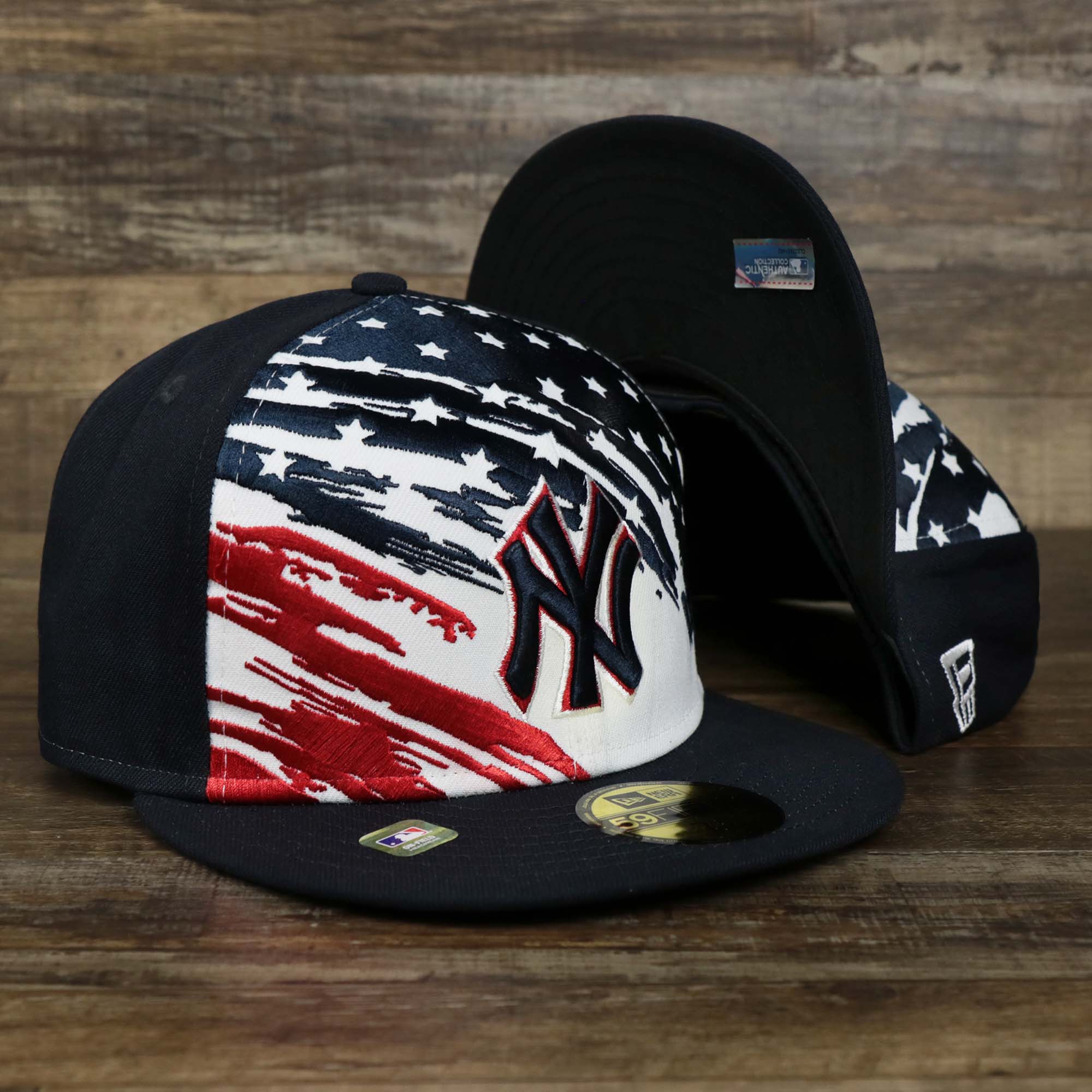 New York Yankees 2022 4th of July Stars and Stripes 59FIFTY Fitted Hat | Navy 59FIFTY 8