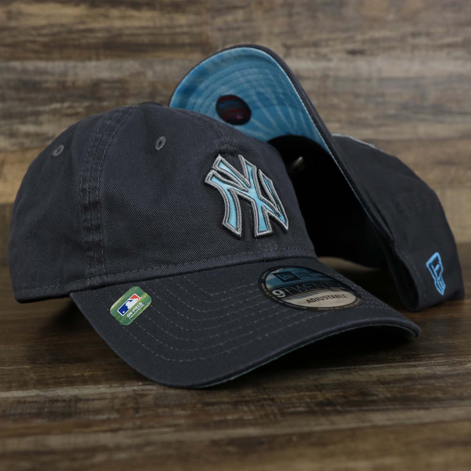 CapSwag.com - 🛒 Available Now:  🛒 Celebrate dad  with the New York Yankees Father's Day 9Twenty Fitted Cap featuring a navy  blue Yankees logo and MLB ribbon on the side, now