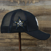 The wearer's right on the New York Yankees Metallic All Star Game MLB 2022 Side Patch 39Thirty Mesh FlexFit Cap | ASG 2022 Navy Blue 39Thirty Cap