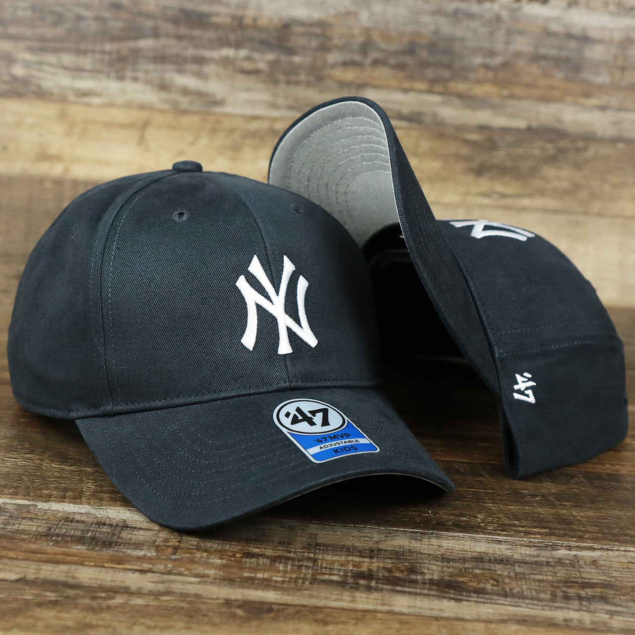 The Kid’s New York Yankees Gray Bottom Dad Hat | Navy Kid’s Dad Hat