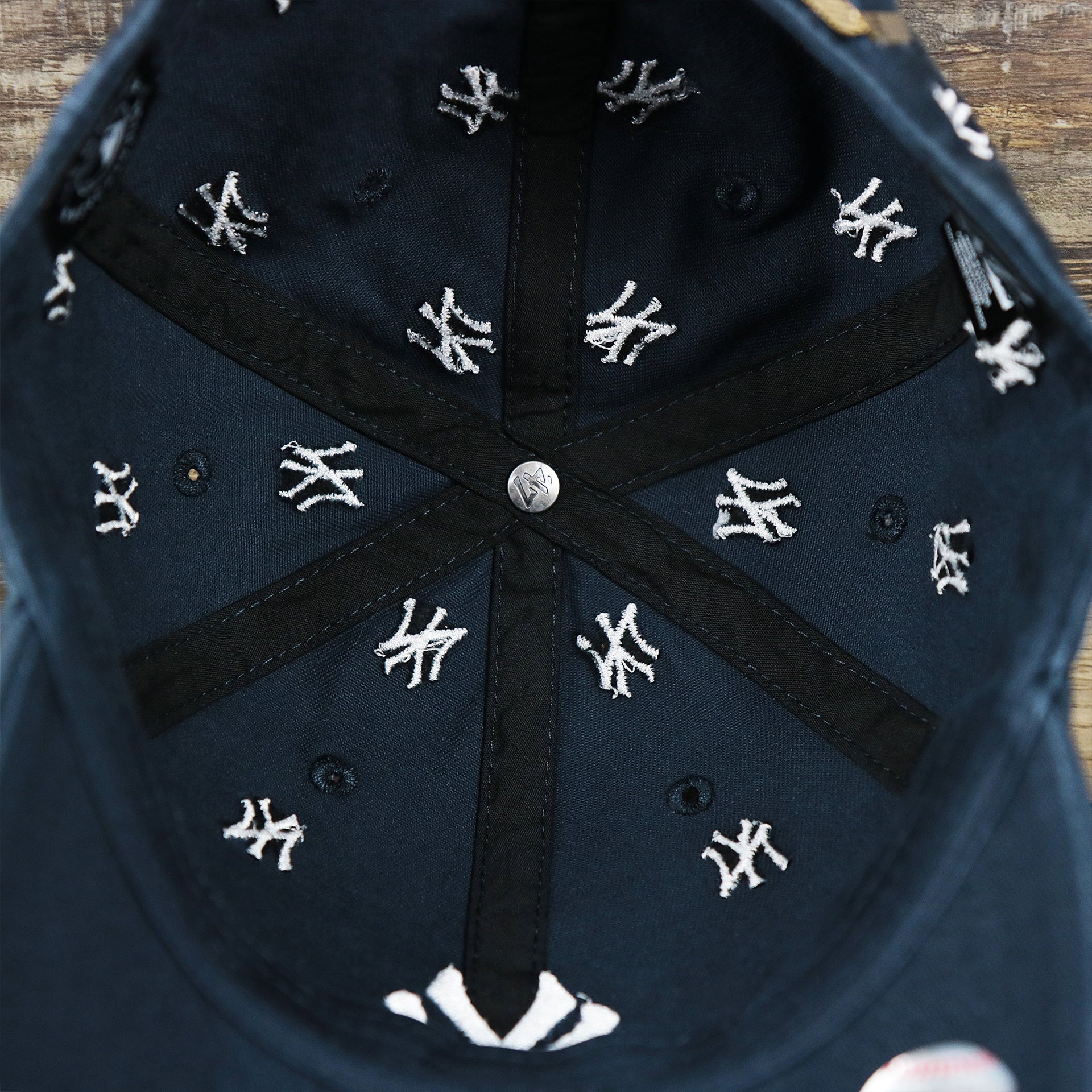 The Inside of the Women’s New York Yankees All Over Yankees Logo Dad Hat | Navy Women’s Dad Hat