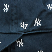 The 47 Brand Logo on the Women’s New York Yankees All Over Yankees Logo Dad Hat | Navy Women’s Dad Hat