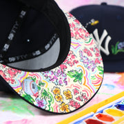 New York Yankees Floral Print Undervisor Spring Embroidery 59Fifty Fitted Cap | Navy Blue 59Fifty Cap