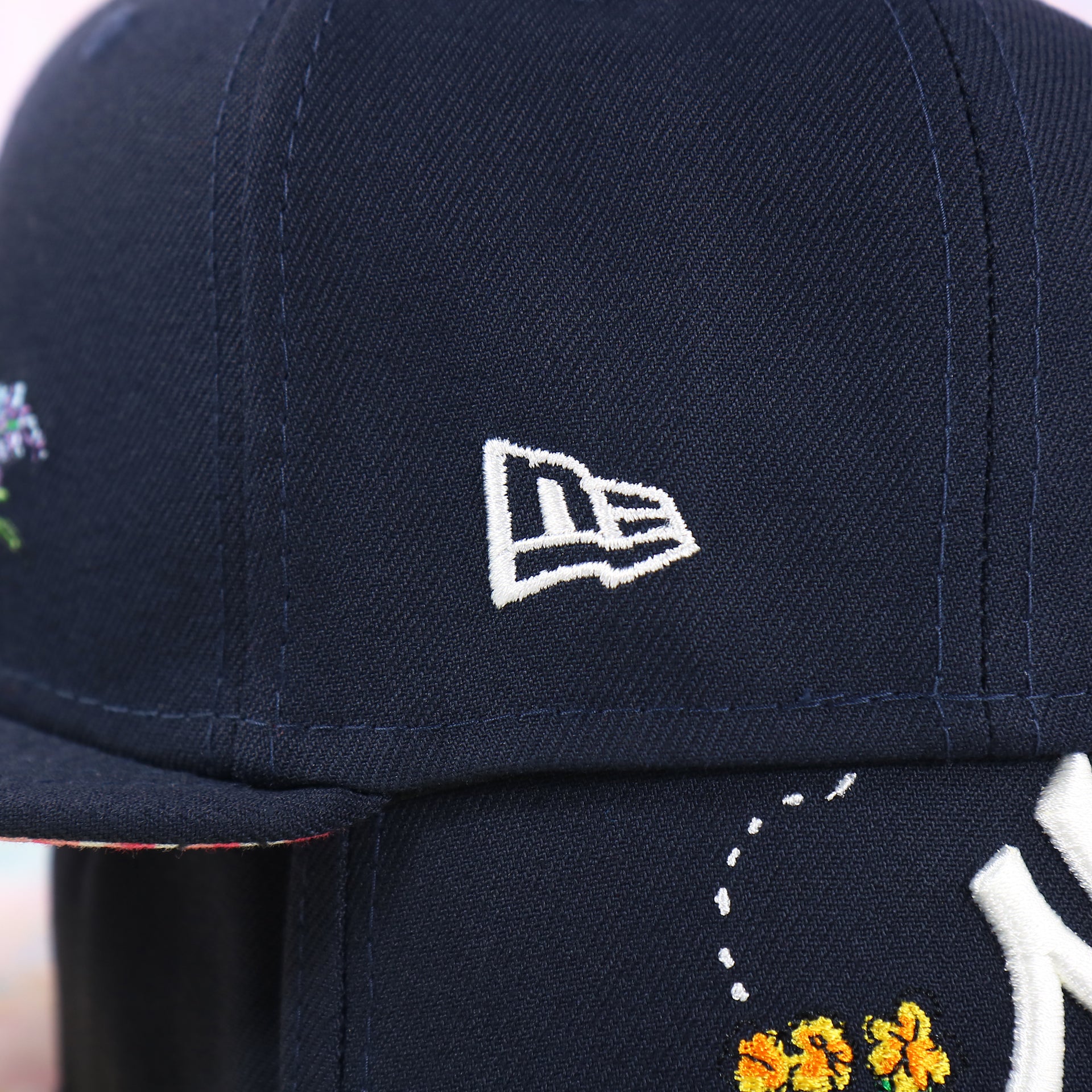 New York Yankees Floral Print Undervisor Spring Embroidery 59Fifty Fitted Cap | Navy Blue 59Fifty Cap