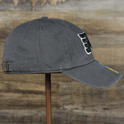 The wearer's right on the Youth Philadelphia Flyers Charcoal Dad Hat | 47 Brand OSFM