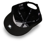 the Toronto Raptors 2019 NBA City Series Black Dad Hat | Metallic Gold Leaf Logo Raptors Baseball Cap has a black underbrim and a slightly structured crown