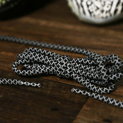 The 3M Reflective Black Solid Shoelaces with Black Aglets | 120cm Capswag unfolded