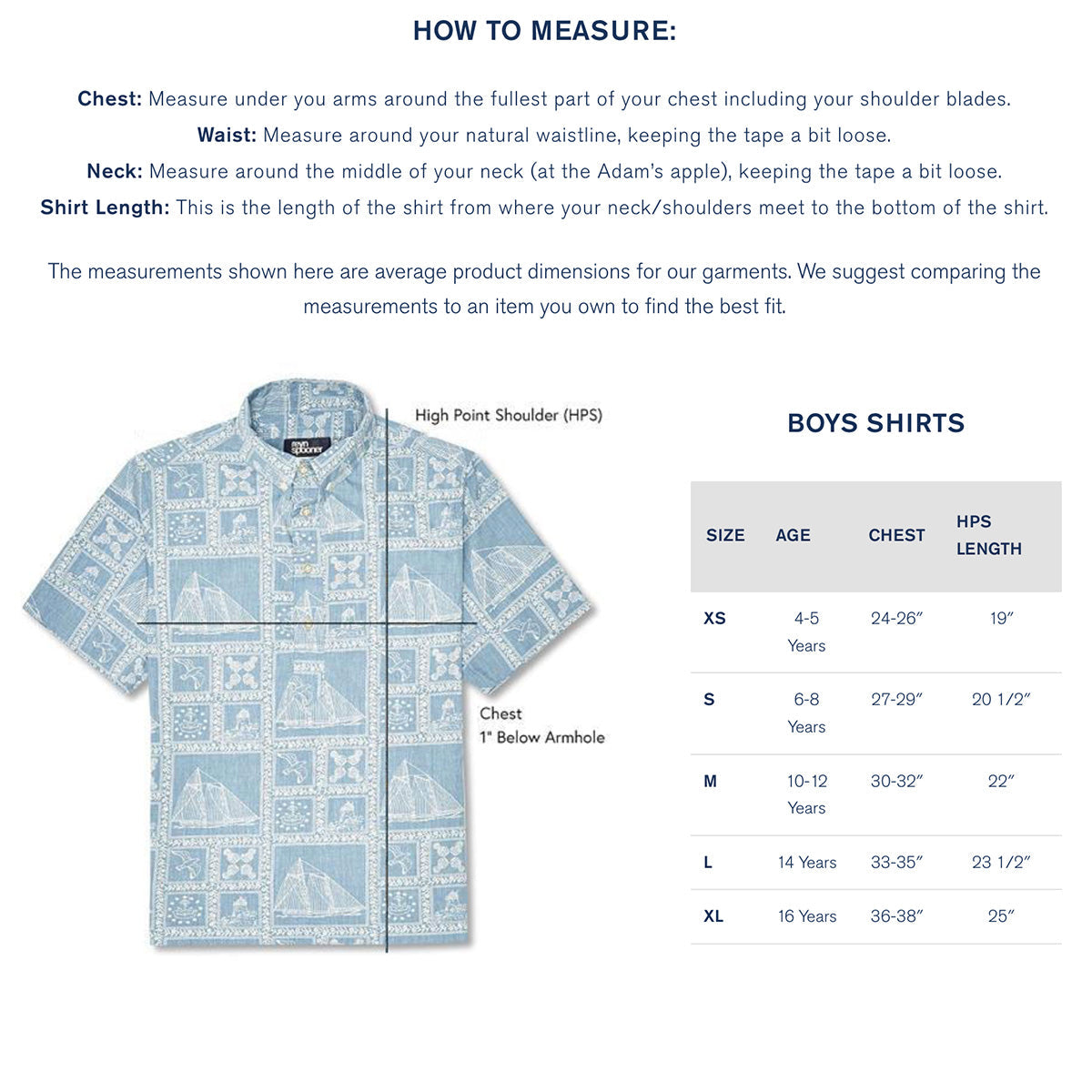 The sizing chart for the Philadelphia Phillies Authentic Hawaiian Print Youth Polo Shirt