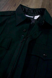 the Navy LAPD Long Sleeve Polo Shirt | Dark Blue Wool Base Shirt for Law Enforcement Uniforms has a pointed collar