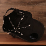 the sweatband on the inside of this mickey dad hat is black Mickey Mouse Black Dad Hat | Angry Mickey Mouse Black Dad Cap