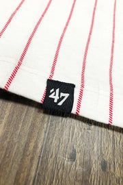 Phillies Vintage T-Shirt | Philadelphia Phillies Retro White 3/4 Sleeve | Phillies Throwback White/Red Pinstriped 3/4 Sleeve Shirt 47 shot