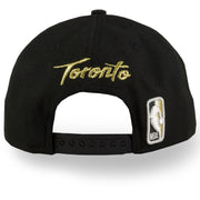 wearers back of Raptors Black snapback | Toronto Raptors 2019 Nba city series metallic leaf black 950 snapback