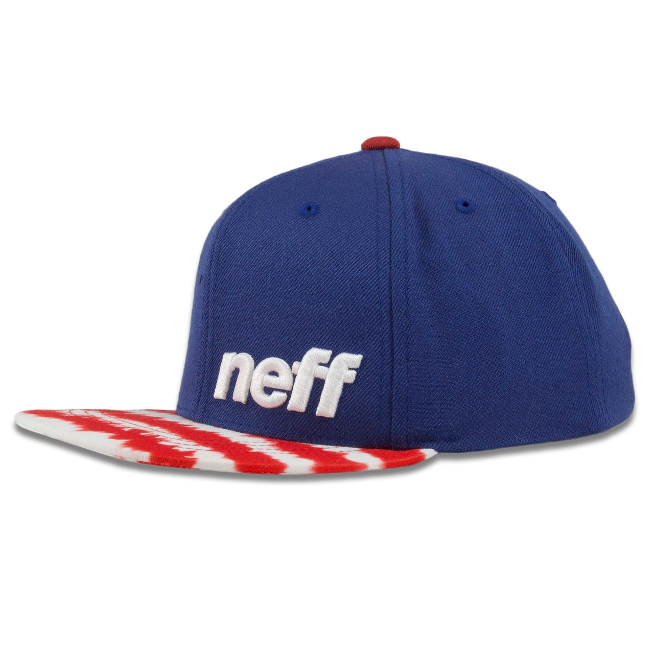 Neff Youth Daily Royal Blue on Red Tie-Dye Snapback Hat