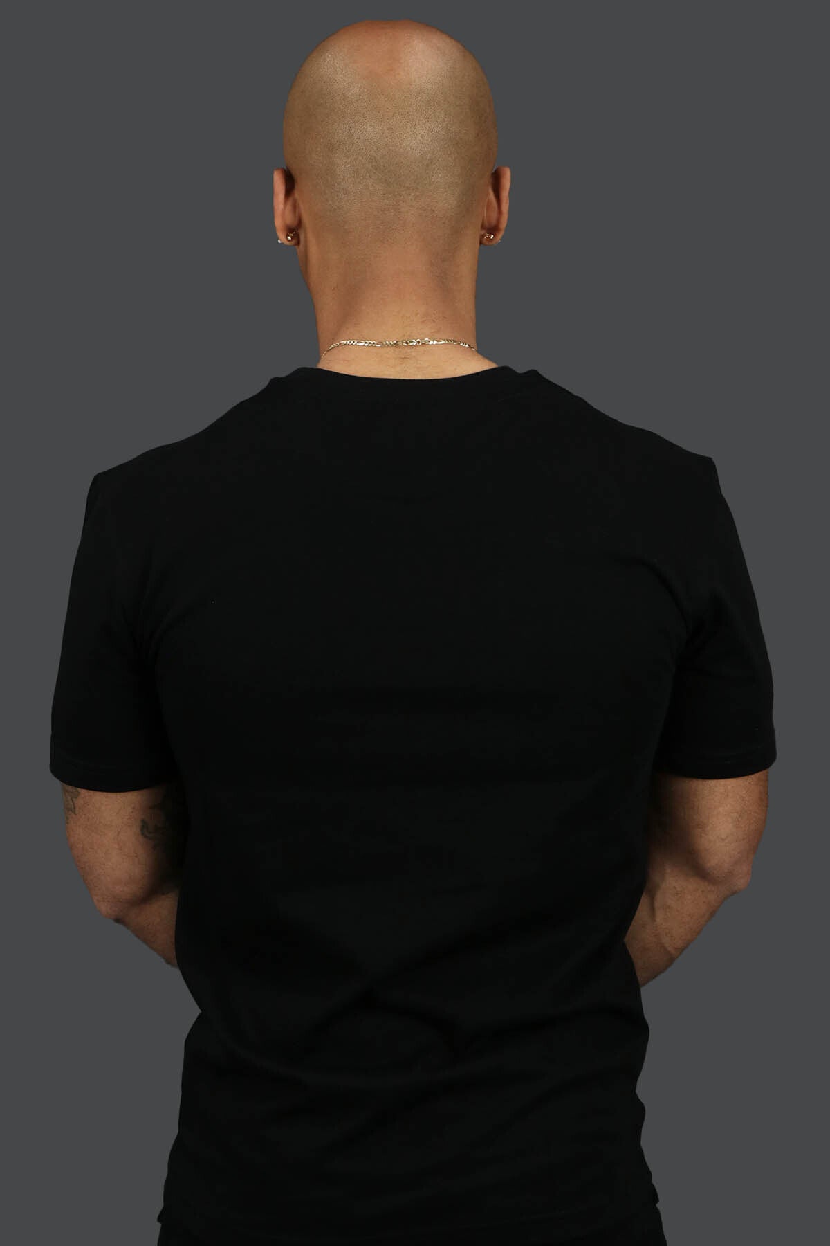 The back of the Fly High Custom Hype Beast Streetwear T-Shirt Motive Denim | Black | 
