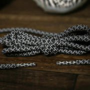 The 3M Reflective Dark Grey Solid Shoelaces with Dark Grey Aglets | 120cm Capswag unfolded