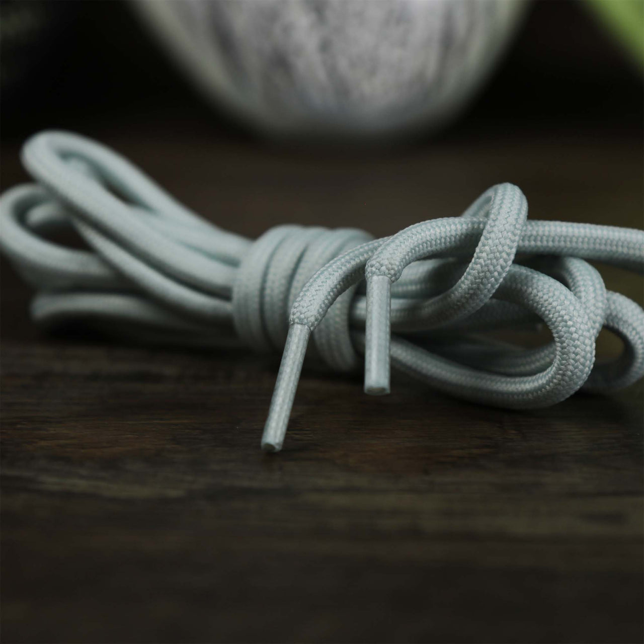 The Solid Rope Icey Grey Shoelaces with Icey Grey Aglets | 120cm Capswag