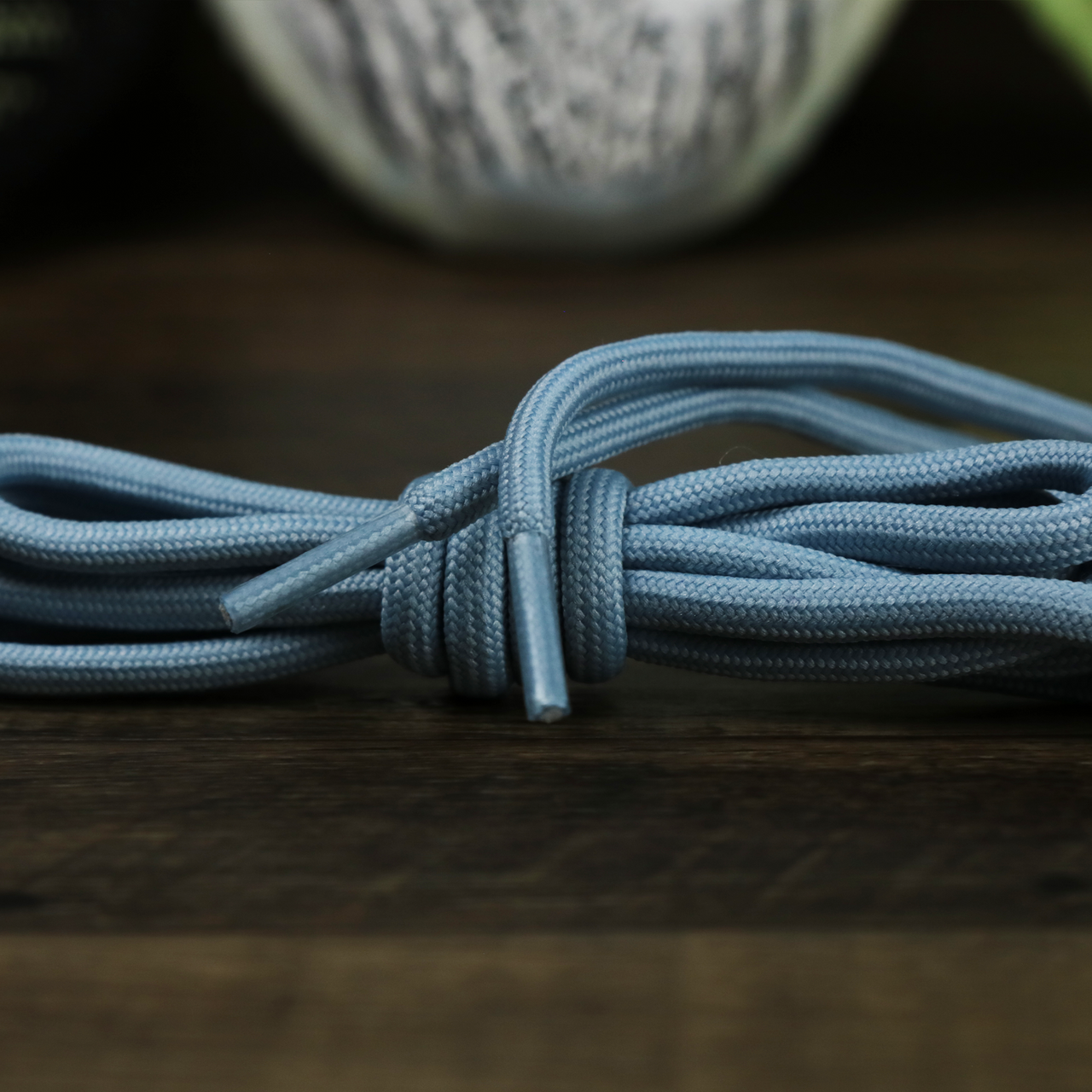 The Solid Rope Light Blue Shoelaces with Light Blue Aglets | 120cm Capswag