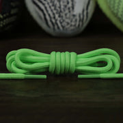 The Solid Rope Neon Green Shoelaces with Neon Green Aglets | 120cm Capswag folded