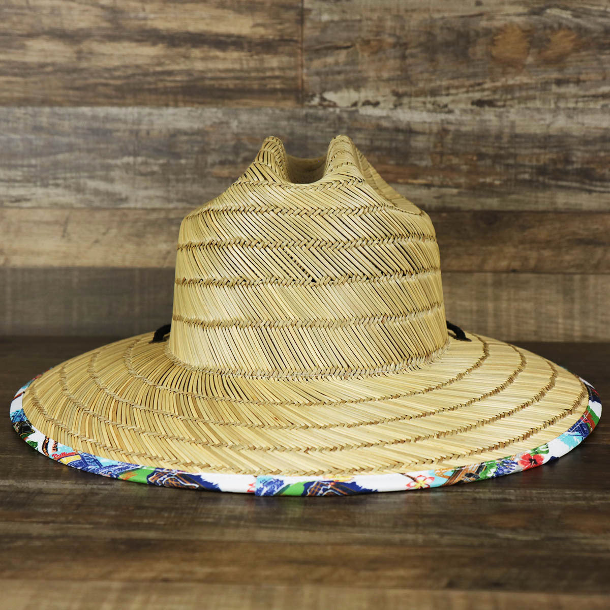 The backside to the Philadephia Phillies Straw Life Guard Hat Reyn Spooner