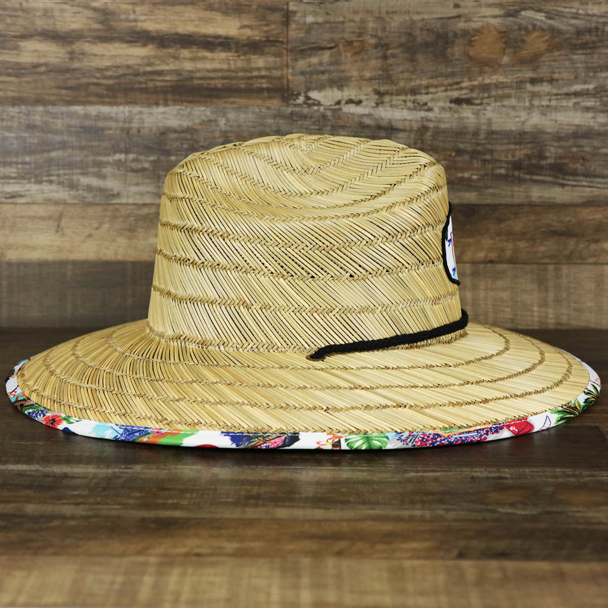 The wearer's right of the Philadephia Phillies Straw Life Guard Hat Reyn Spooner