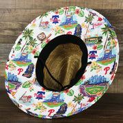 The scenic under visor on the Philadephia Phillies Straw Life Guard Hat Reyn Spooner