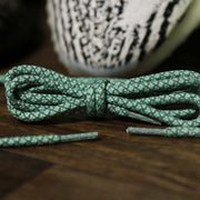 The 3M Reflective Turquoise Solid Shoelaces with Turquoise Aglets | 120cm Capswag unfolded