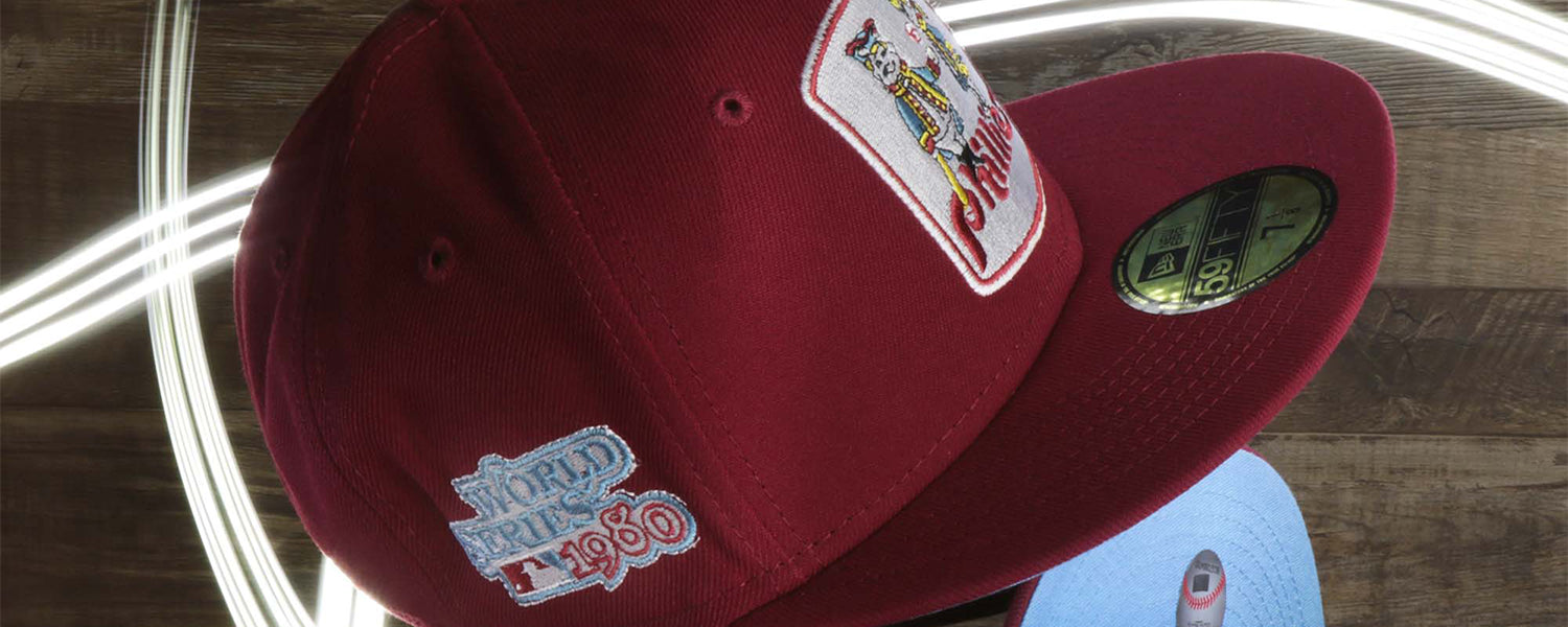 Custom Phil and Phyllis 1970s Fitted Caps | 59Fifty Cooperstown Philadelphia Quakers 1970s Side Patch Caps | Vintage Phil and Phyllis Retro 5950 Fitteds