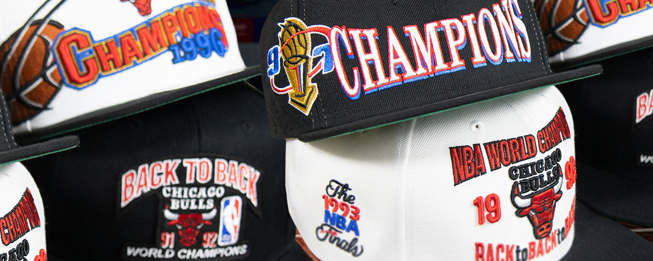 Chicago Bulls Retro Championship Snapbacks | Chicago Bulls Vintage On-Court Mitchell and Ness Snapbacks