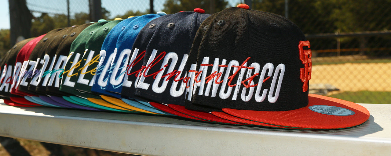 MLB Side Font Green Bottom 9Fifty Snapback Caps | Cooperstown Side Font Stylized Wordmark 950 Snap Caps | 9Fifty Green Bottom Side Font NFL Snapback Caps