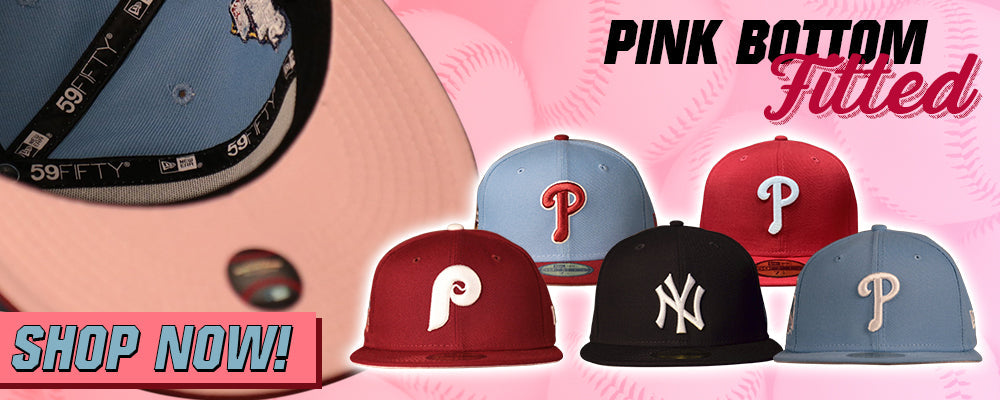 Pink Bottom Fitted Hat | 59Fifty Pink Under Brim Fitted Cap | Fitted Hat