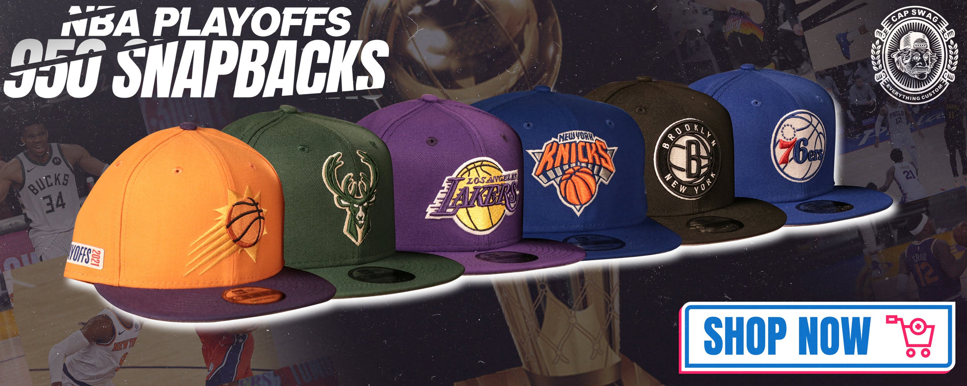 Shop hats to show love for your favorite NBA team with this collection of NBA 2021 Playoffs 950 Snapback Hats