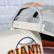 off-white snap on the San Francisco Giants Cooperstown Evergreen Pro Orange bottom | Off White Trucker Hat