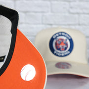 orange bottom on the Detroit Tigers Cooperstown Evergreen Pro Orange bottom | Off White Trucker Hat