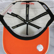 mitchell and ness taping on the Houston Astros Cooperstown Evergreen Pro Orange bottom | Off White Trucker Hat