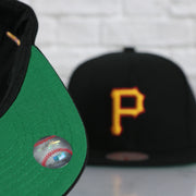 green under visor on the Pittsburgh Pirates Cooperstown "Pirates" script side patch Evergreen Pro Variety Pack | Black Snapback Hat