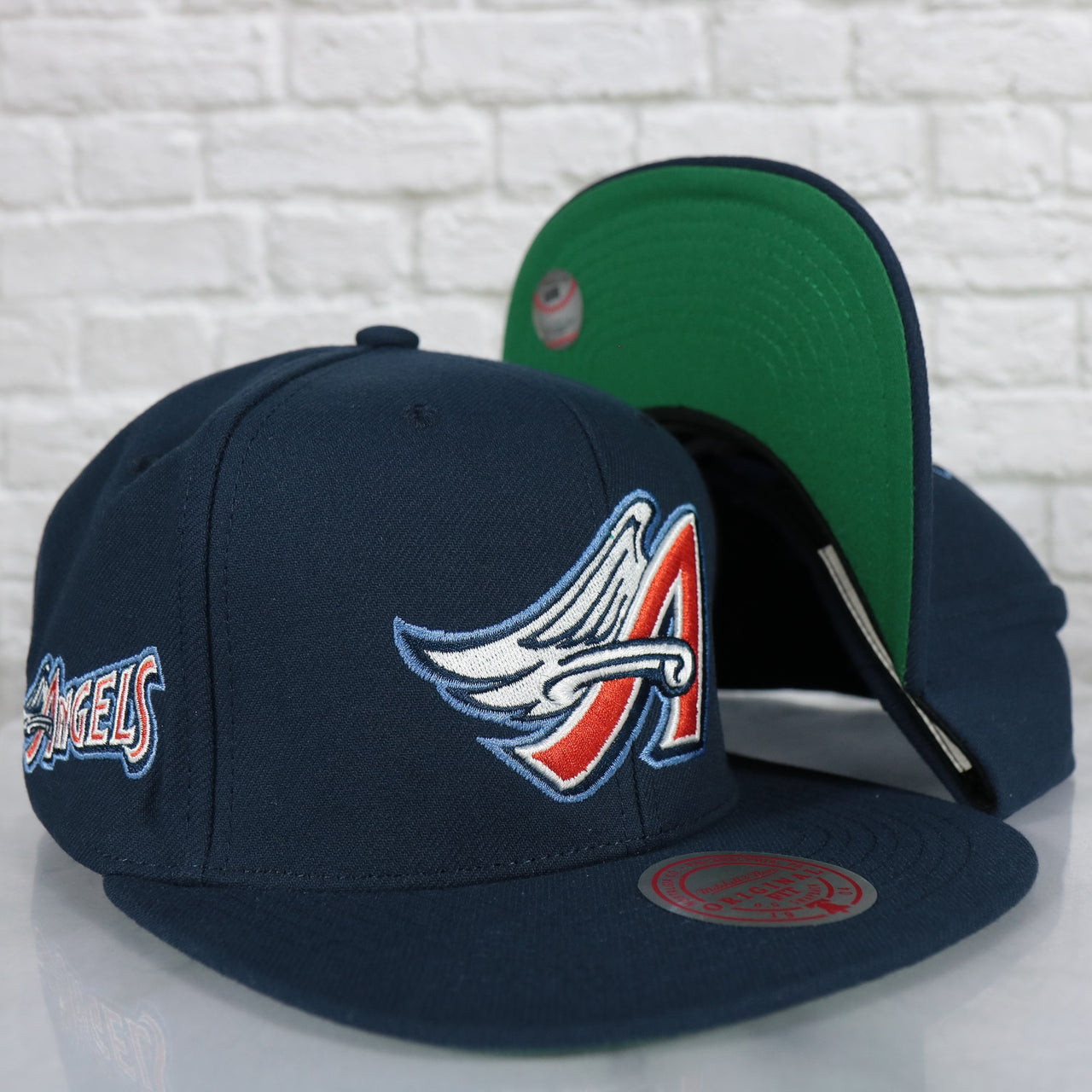 Anaheim Angels Cooperstown "Angels" Script side patch Evergreen Pro Variety Pack | Navy Snapback Hat
