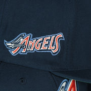 angels script on the Anaheim Angels Cooperstown "Angels" Script side patch Evergreen Pro Variety Pack | Navy Snapback Hat