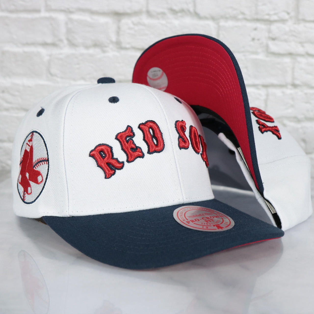 Boston Red Sox Cooperstown "Red Sox" Jersey Script 1961 Red Sox logo side patch Evergreen Pro | White/Navy Snapback Hat