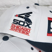 white sox logo side patch on the Chicago White Sox Cooperstown "Sox" Jersey Script 1987 White Sox logo side patch Evergreen Pro | White/Navy Snapback Hat
