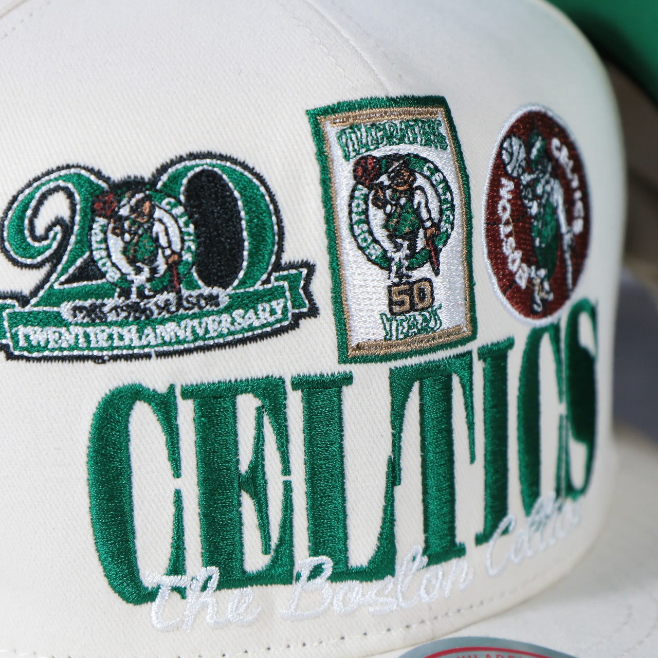 vintage celtics logos on the Boston Celtics Hardwood Classics Reframe Retro Green bottom | Off-White Snapback Hat