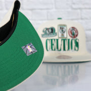 green under visor on the Boston Celtics Hardwood Classics Reframe Retro Green bottom | Off-White Snapback Hat