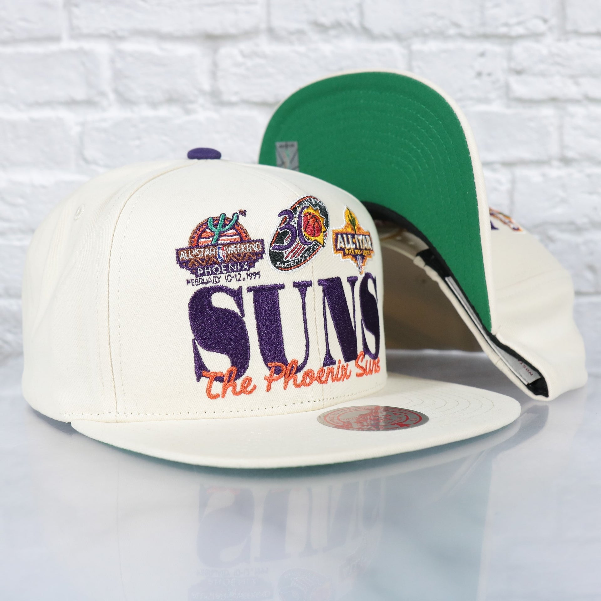 Phoenix Suns Hardwood Classics Reframe Retro Green bottom | Off-White Snapback Hat