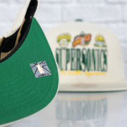green under visor on the Seattle Supersonics Hardwood Classics Reframe Retro Green bottom | Off-White Snapback Hat