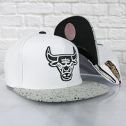 Chicago Bulls 1998 NBA Finals side patch Cement Top Black Bottom 2-Tone | White/Silver Snapback Hat