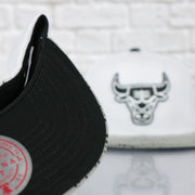 black under visor on the Chicago Bulls 1998 NBA Finals side patch Cement Top Black Bottom 2-Tone | White/Silver Snapback Hat