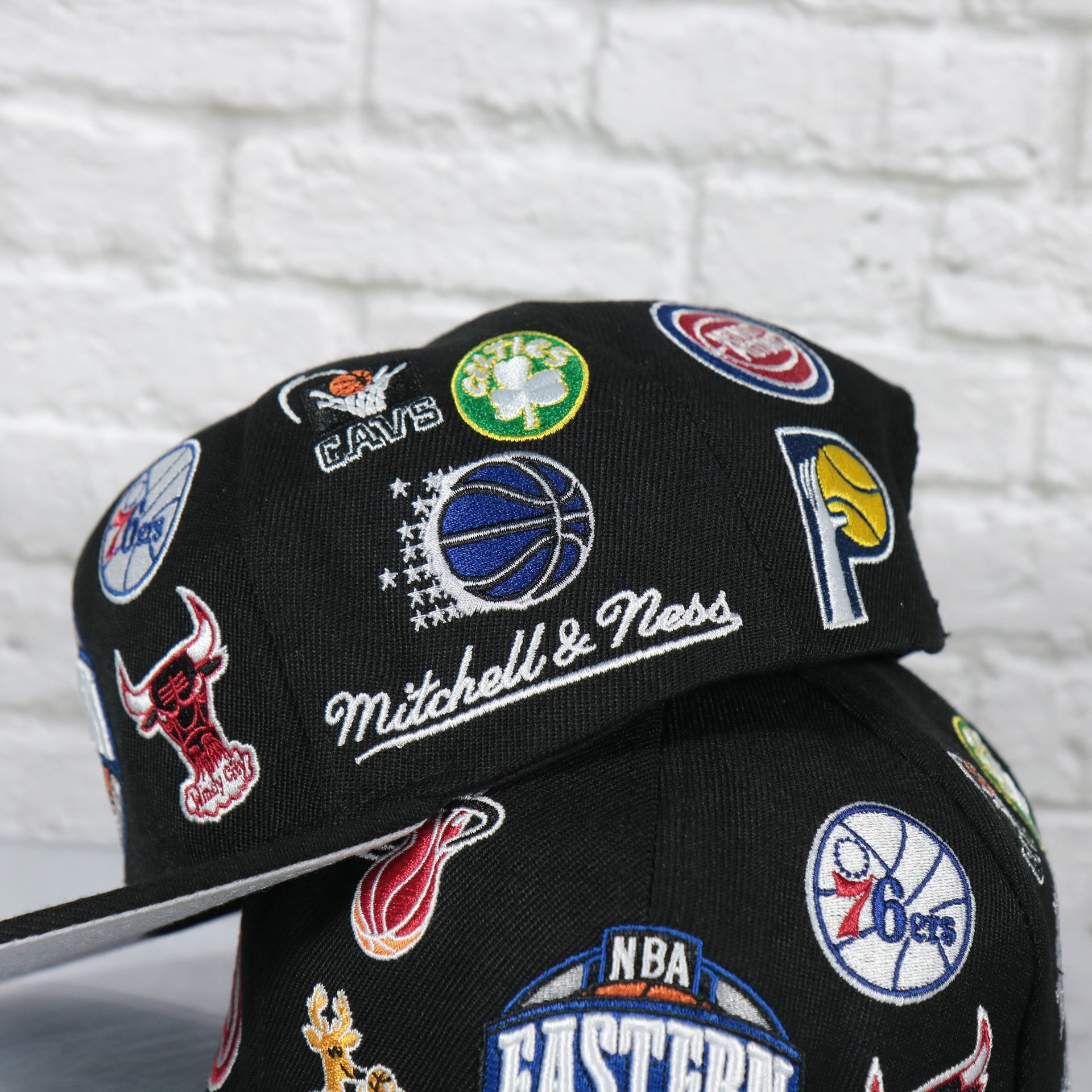 East conference teams all over patch on the NBA East All Over Conference Hardwood Classics Deadstock Gray bottom | Black Snapback Hat