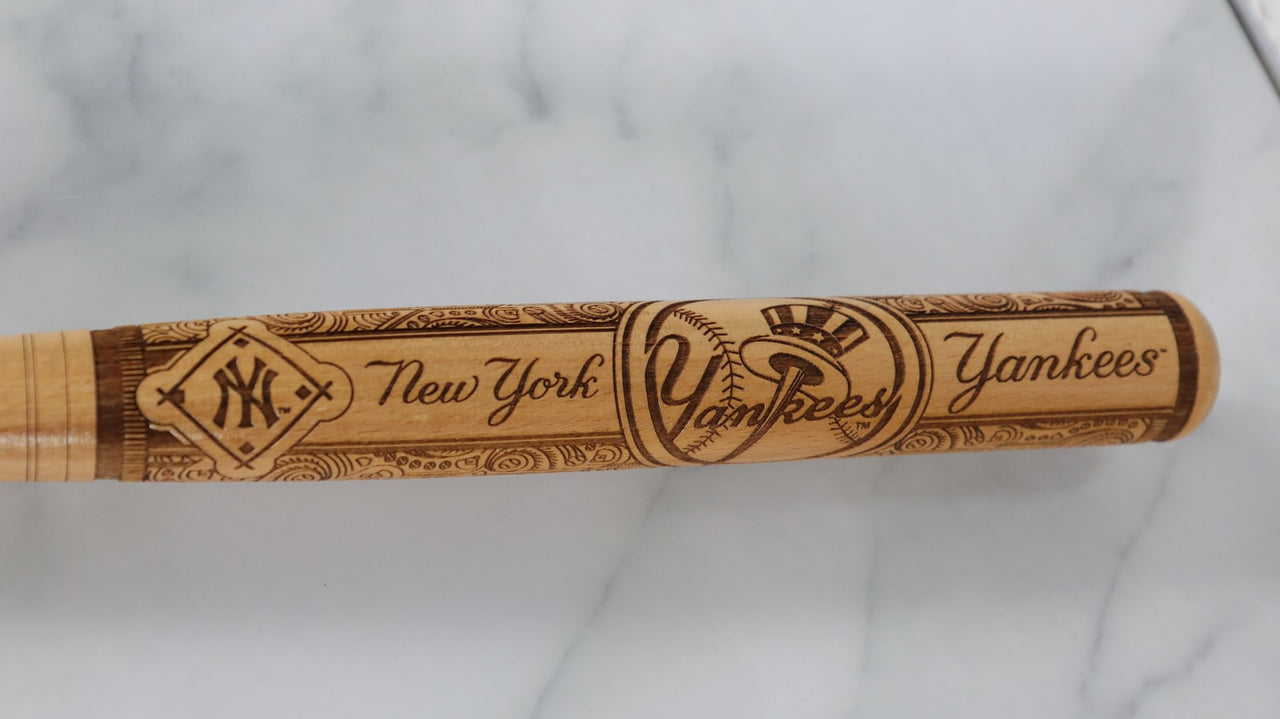 New York Yankees Laser Engraved Hardwood Mini Bat