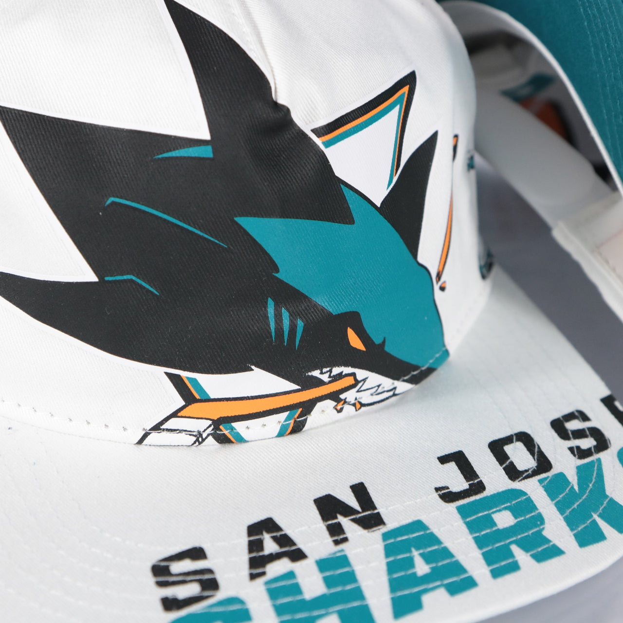 San Jose Sharks NHL In Your Face Deadstock Teal bottom | White Snapback Hat