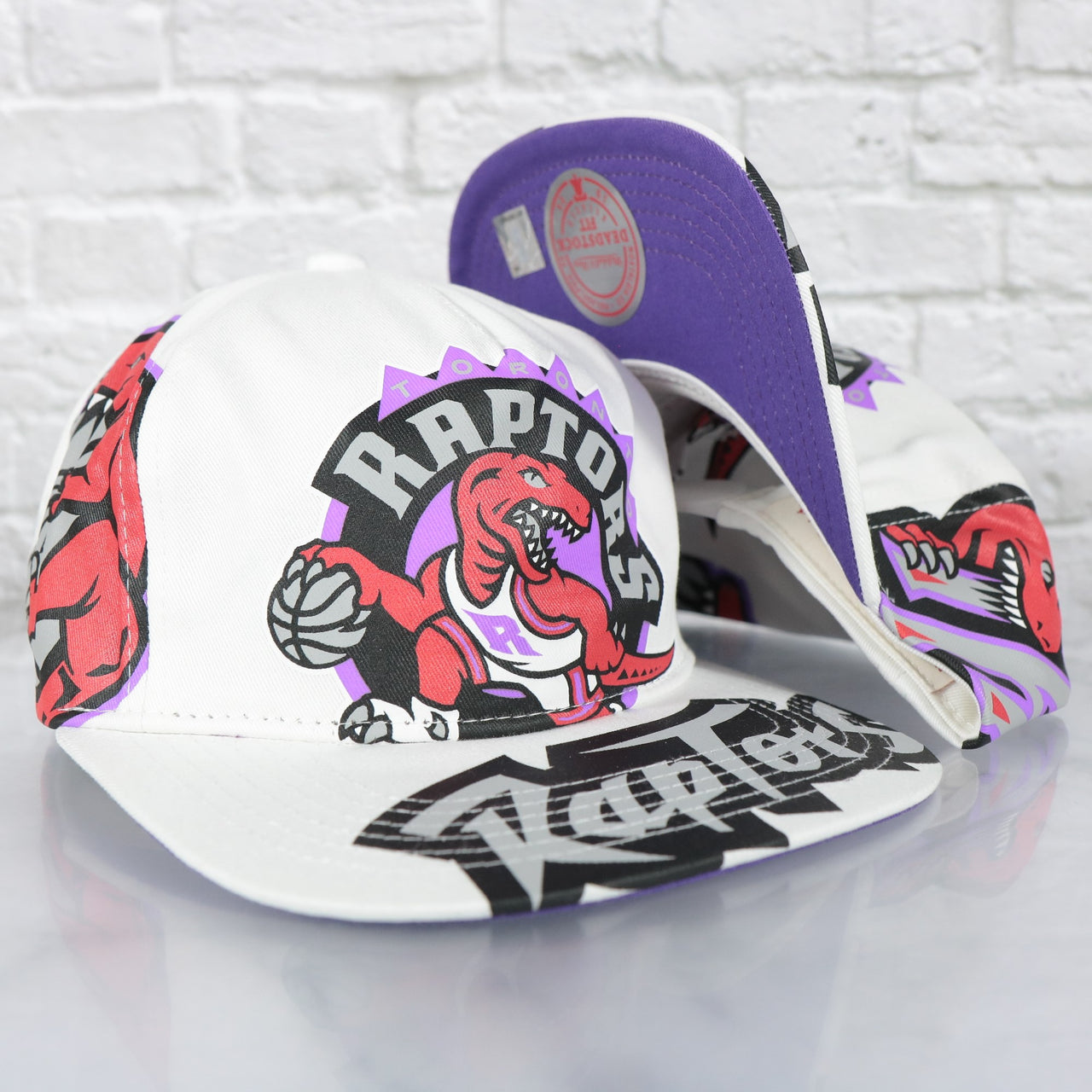 Toronto Raptors Hardwood Classics In Your Face Deadstock Purple bottom | White Snapback Hat