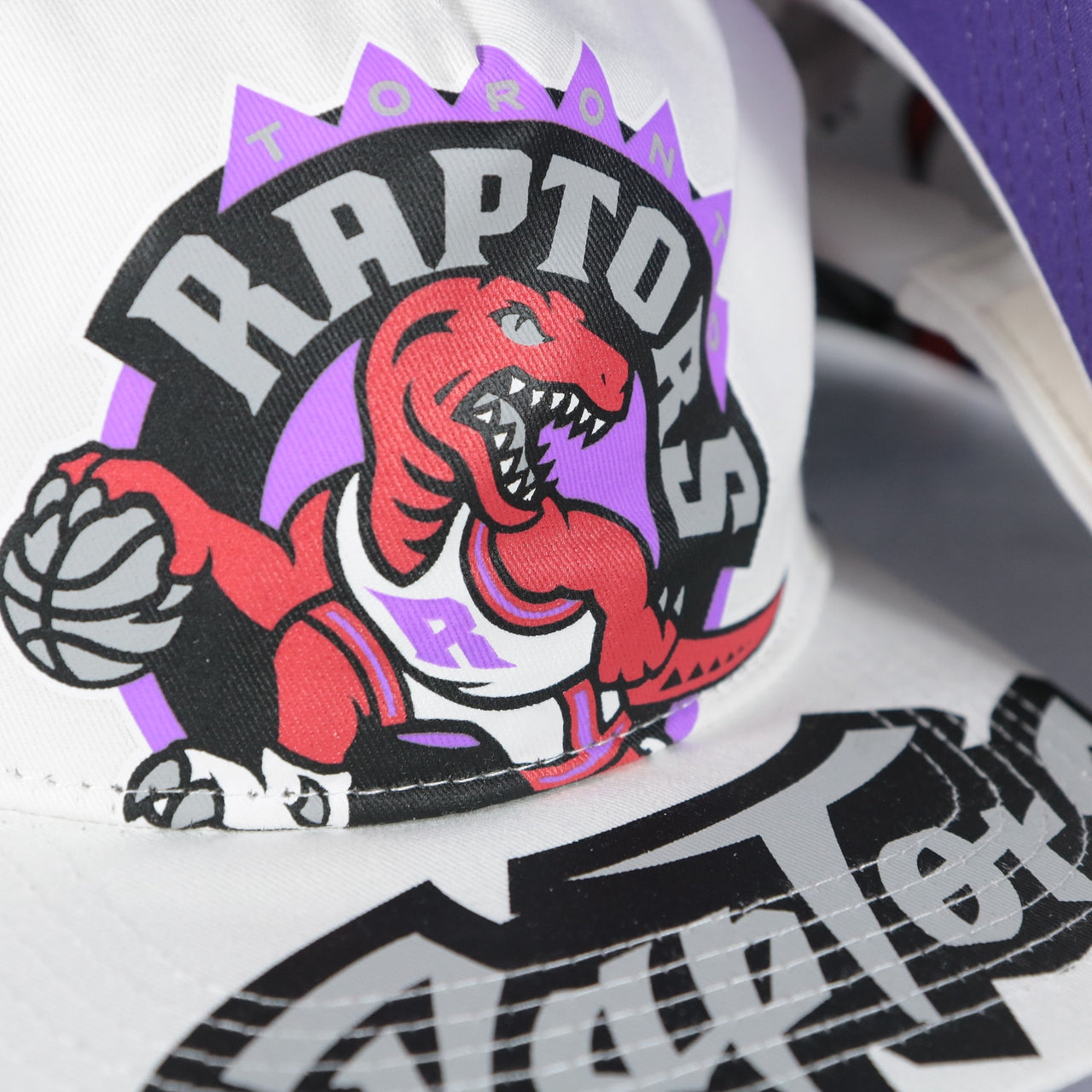 Toronto Raptors Hardwood Classics In Your Face Deadstock Purple bottom | White Snapback Hat